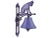 Purple Mid-Century Cast Iron Wall Hanging Bell Sitting Cat Ornament For Sale - Image 8 of 8