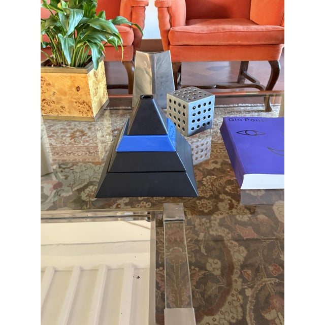 French Pyramid Shaped Stacked Ceramic Ashtrays, 1980s, Set of 4 For Sale - Image 4 of 18