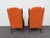 Hollywood Regency Extra Tall Caned Wing Back Livingroom Side Chairs a Pair 6654 For Sale - Image 4 of 17