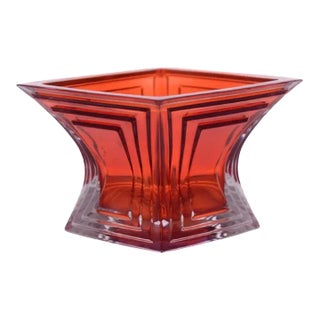 Red Mikasa Crystal Candle Holder For Sale