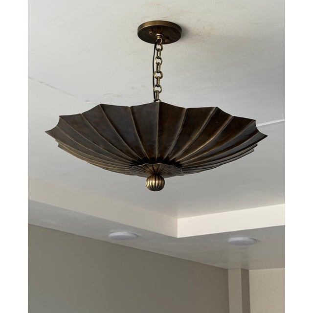 Antique Brass Pendant Light, Handmade Vintage Ceiling Light Fixture For Sale - Image 4 of 14