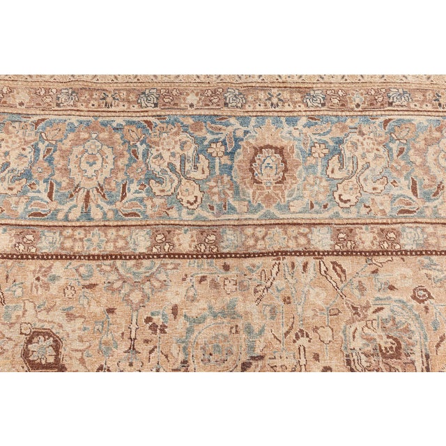 Textile Authentic Early 20th Century Persian Tabriz Handmade Wool Carpet For Sale - Image 7 of 11