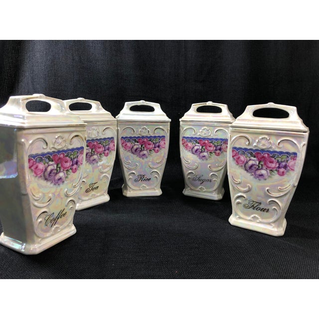 Antique German Lustreware Porcelain Canister Set 23 Pieces Chairish