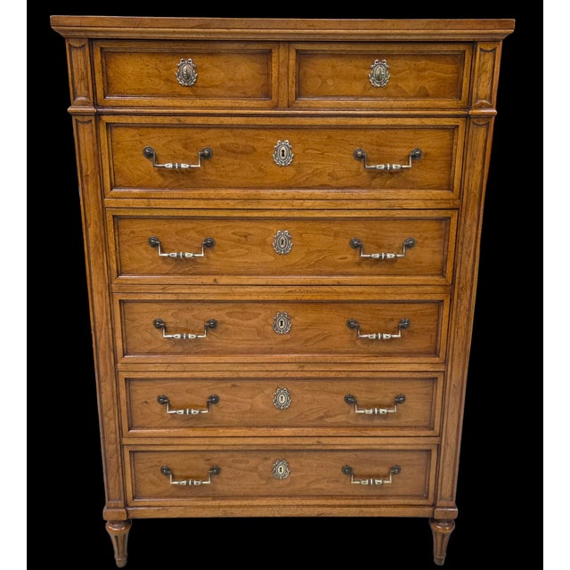 Vintage Henredon Furniture French Neoclassical Louis XVI–style Tall Chest For Sale - Image 14 of 17