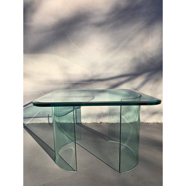 Late 20th Century Modernist Glass Side Table For Sale - Image 11 of 13