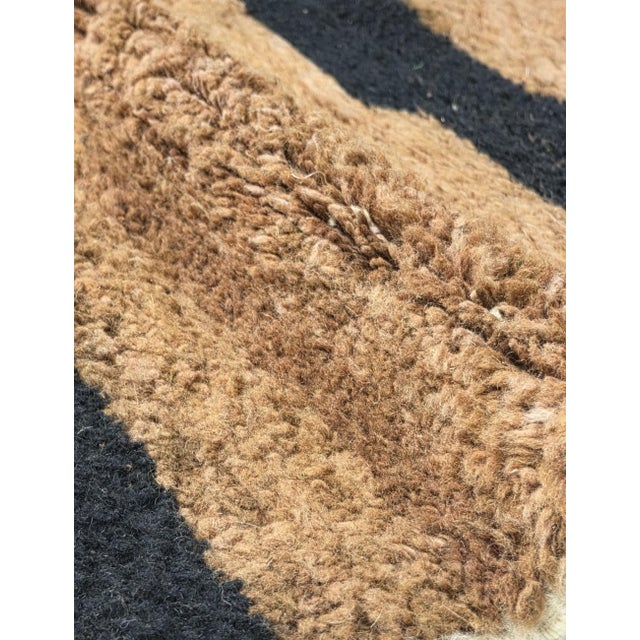Textile Brown and Black Moroccan Rug - 10.1 X 6.7 Ft For Sale - Image 7 of 8