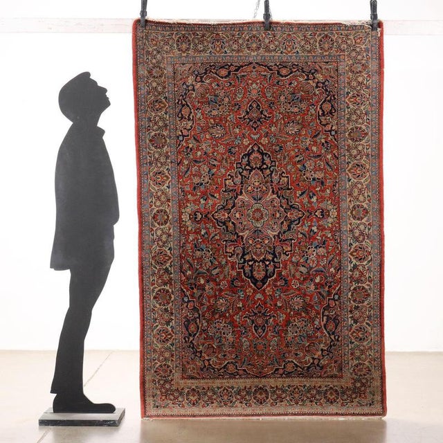 Asian rug in cotton and wool, fine knot, hand made. This piece is attributed to the mentioned designer/maker. It has no...