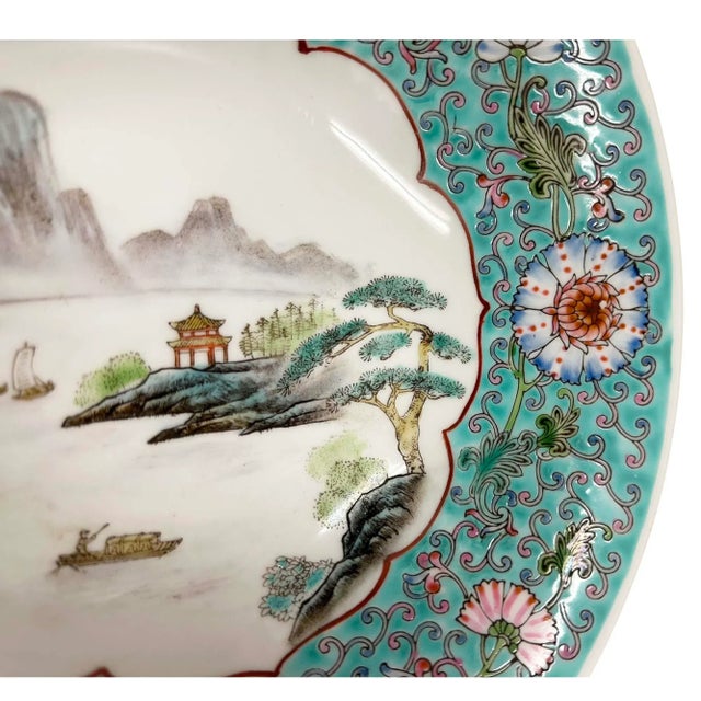 Ceramic Mid 20th-Century Chinese Famille Rose Porcelain Bowl For Sale - Image 7 of 12