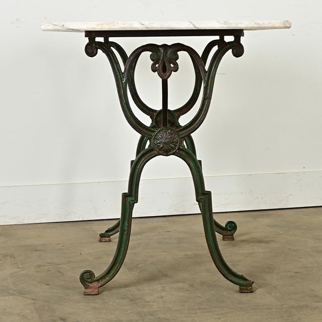 French 19th Century Marble & Cast Iron Bistro Table For Sale - Image 10 of 12