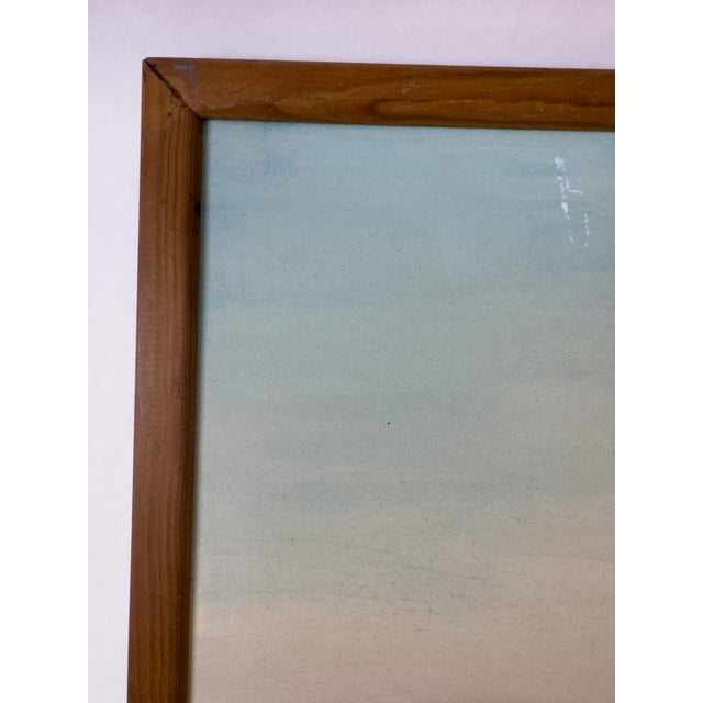 Large French Vintage Mediterranean Coastal Seascape Oil Painting on Canvas, Wood Framed For Sale - Image 12 of 18