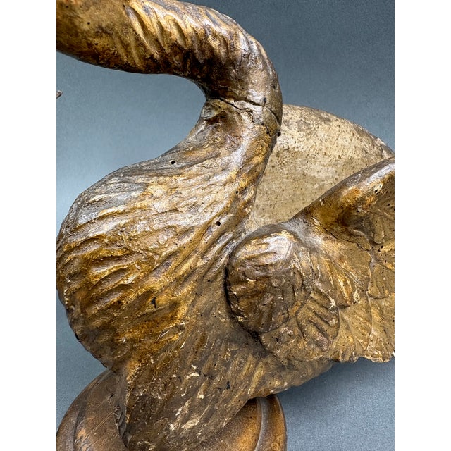 Louis XVI Gilded Wood Swan Sculptures, Italy, 18th Century, Set of 2 For Sale - Image 11 of 14