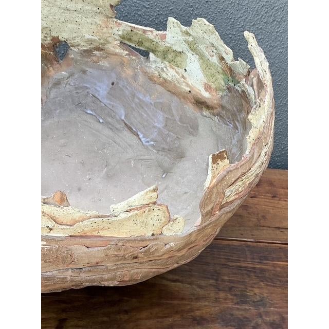 Vintage Monumental Original Slab Built Studio Pottery Bowl For Sale In West Palm - Image 6 of 12