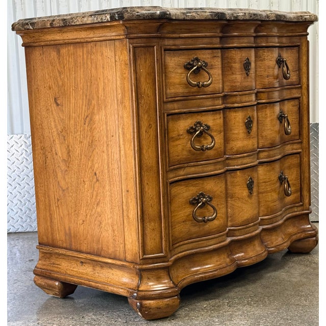 Brown Thomasville “Hills of Tuscany” Three Drawer Stone Top Chest / Nightstand For Sale - Image 8 of 12