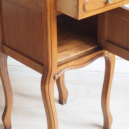 Antique Bedside Table with White Marble Top, France, 1900s For Sale - Image 9 of 10