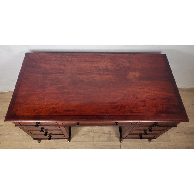 Brown Antique Victorian Writing Desk from Maple & Co, 1890 For Sale - Image 8 of 18