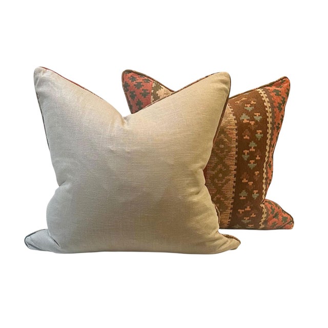 1960s Vintage Native American Weave Pillows, Circa 1960s - A Pair For Sale - Image 5 of 5