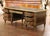 Bronze 19th Century French Louis XVI Mahogany, Bronze & Leather-Top Partner Desk For Sale - Image 8 of 15