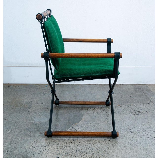 Mid-Century Modern Mid Century Danish Modern Armchair Chair Attributed to Cleo Baldon Terra Green Metal Wood MCM For Sale - Image 3 of 12