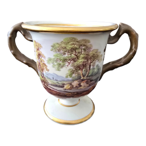 Antique English Porcelain Spode Loving Cup Faux Bamboo