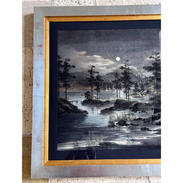 Industrial Framed Japanese Velvet Yuzen-Birodo Tapestry Panel Meiji Period For Sale - Image 3 of 16
