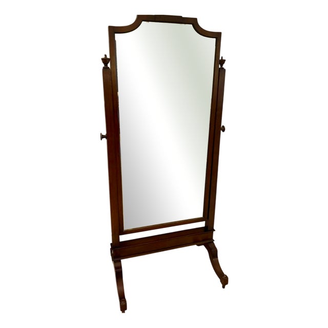 Antique Edwardian Carved Mahogany Cheval Mirror, 1900s For Sale