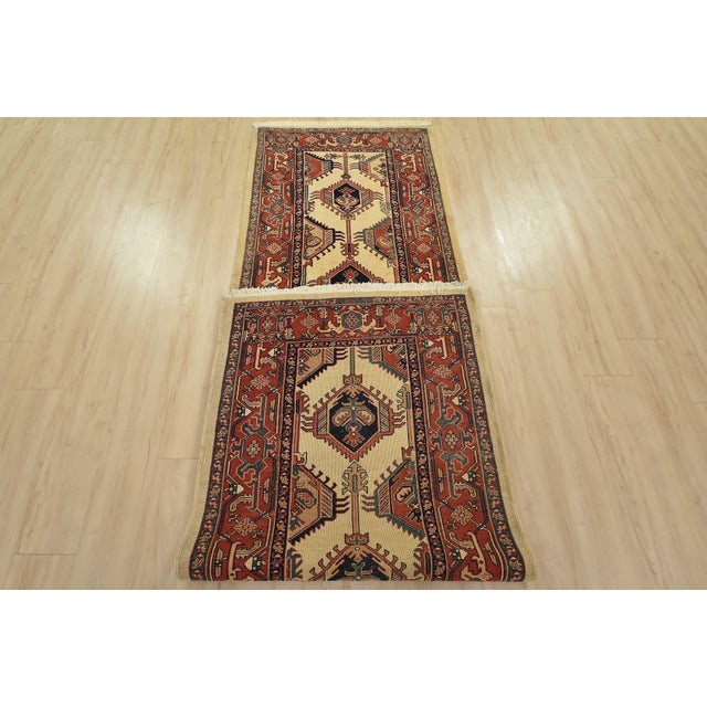 Fine Heriz Runner 3’2” X 10’7” Beige Wool Vintage Hand-Knotted Oriental Rug For Sale - Image 13 of 14