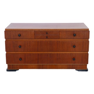 Art Deco Danish Low Mahogany Dresser, 1930s For Sale
