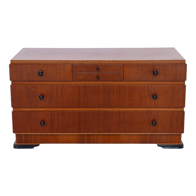 Art Deco Danish Low Mahogany Dresser, 1930s For Sale