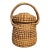 1990s Sweetgrass Hand Woven Basket With Lid For Sale
