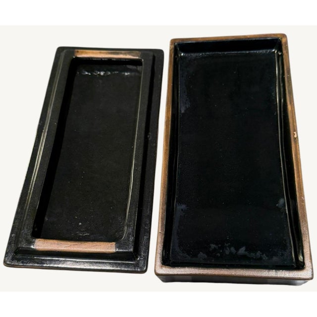 Mid-Century Modern 1962 LeRoy Benjamin Hillside California MCM Ceramic Cigarette Box Signed For Sale - Image 3 of 9