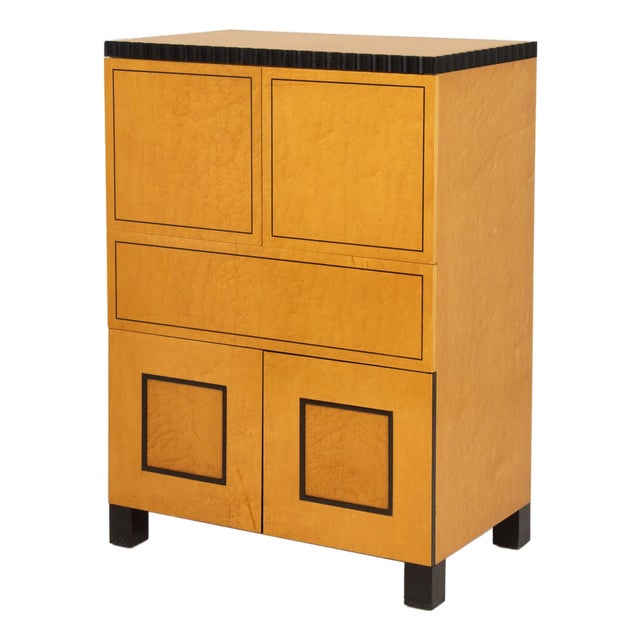 Richard Bloch Birds Eye Maple Cabinet For Sale