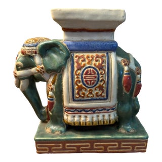 1970s Salesman Sample of a Ceramic Elephant Garden Seat For Sale