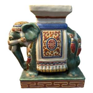 1970s Salesman Sample of a Ceramic Elephant Garden Seat