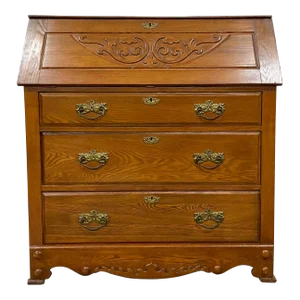 Vintage Drop Front Secretary Writing Desk Bureau by R. Miner Furniture