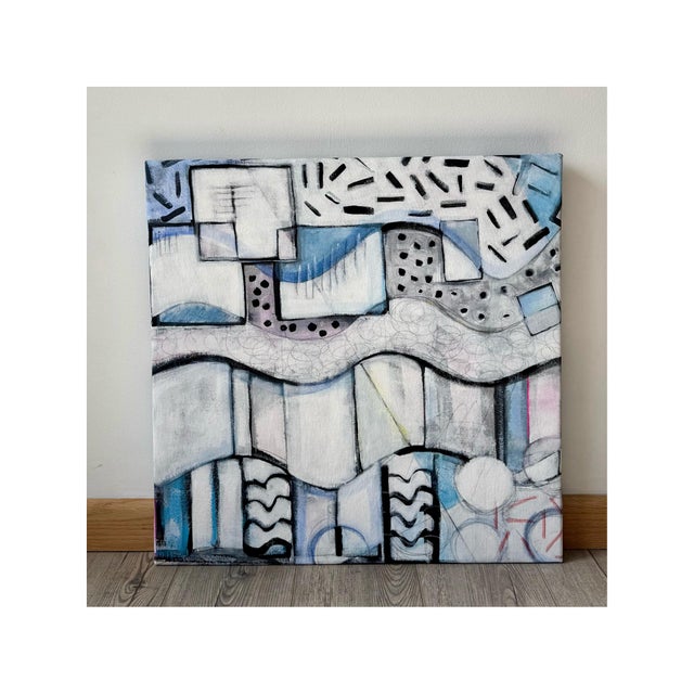 Abstract “Chester Trains II “Abstract Modern Painting by Paula DeStefanis For Sale - Image 3 of 5