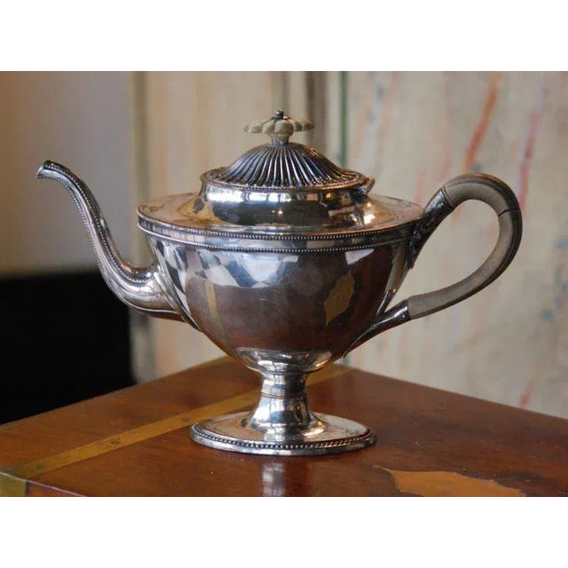 Silver Plated Tea Pot Circa 1952, Engraved. A well worn tea pot that will add charm to your home.