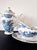 Vintage English Windsor Blue & White Ceramic Teapot & Gravy Boat Set from Ridgway, 1960s, Set of 2 For Sale - Image 3 of 5