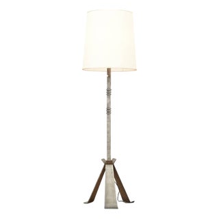 Brutalist Floor Lamp with Wrought Iron Base and Frame from Megal, 1960s For Sale