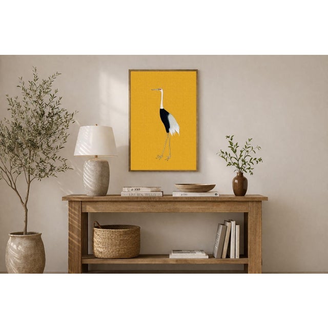 Japanese Japanese Crane Wall Art, Antique Asian Art Print Reproduction, 24″ × 36″ For Sale - Image 3 of 9