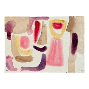 Abstract Watercolor on Paper by Mariette Bevington 1960