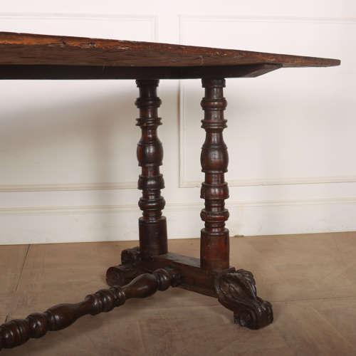 Spanish Walnut Trestle Table For Sale - Image 6 of 10