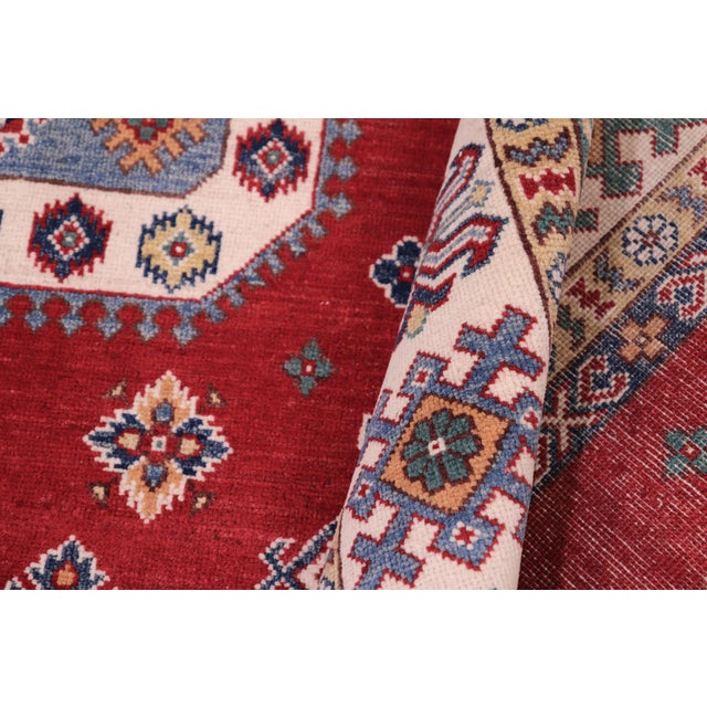 Textile Bohemian Kazak Red/Ivory Wool Rug - 8'0''x9'10'' For Sale - Image 7 of 10