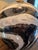 Black Vintage Mid Century Black + White Hand Painted/Glazed Pottery Table Lamp For Sale - Image 8 of 14