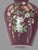 Mid 20th Century Vintage Italian Red Cranberry Glass Painted Butterfly Floral Vase For Sale - Image 5 of 6