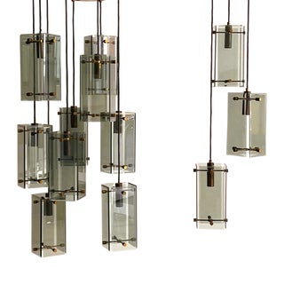 Crystal Art Chandeliers, Italy, 1960s, Set of 2 For Sale