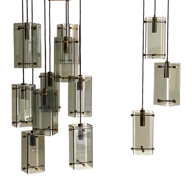 Crystal Art Chandeliers, Italy, 1960s, Set of 2 For Sale