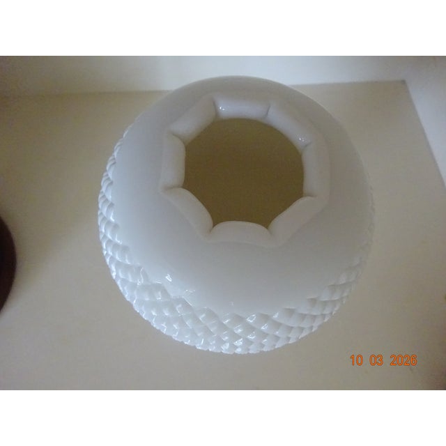American Mid 20th Century Westmoreland White Hobnail Milk Glass 7" Vase For Sale - Image 3 of 3