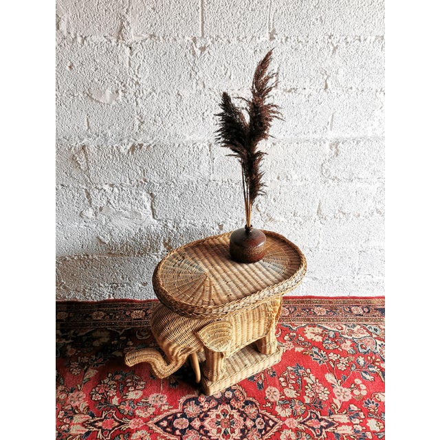 Vintage Rattan & Wicker Elephant Coffee Table from Vivai Del Sud, Italy, 1960s For Sale - Image 16 of 17