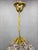 Brass and Marble Glass Globe Pendant Light, Czechoslovakia, 1970s For Sale - Image 4 of 9