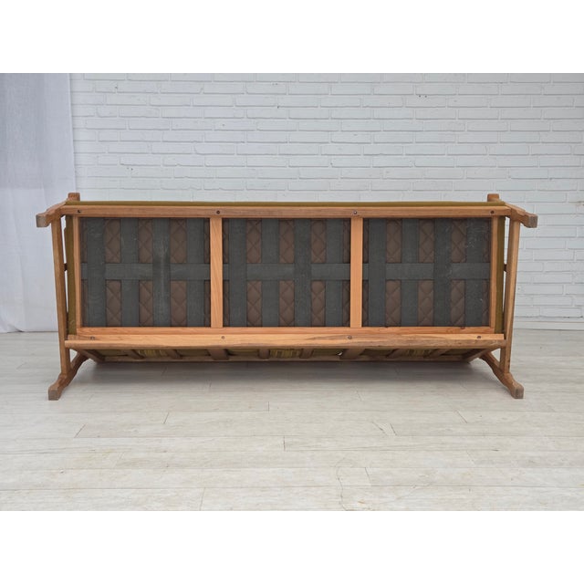 Wood Vintage Danish Three-Seater Sofa in Furniture Wool, 1970s For Sale - Image 7 of 18